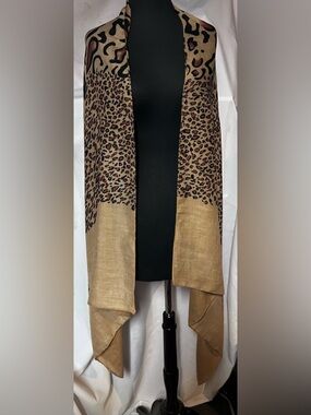 Leopard Print Tan Wrap Scarf